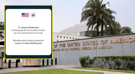 Embajada de EE.UU. confirma el CIERRE TOTAL de sus sedes en Perú este 19 de junio.