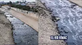 Río Rímac se tiñe de negro y Defensoría del Pueblo advierte contaminación que afecta agua de Lima.
