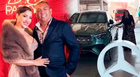 Lesly Castillo se emociona por su nueva camioneta.