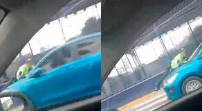 ¡Indignante! Taxista arrastra a policía en el capote a plena luz del día