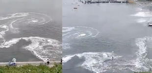 Ancón: remolino de gran tamaño alarmó a los bañistas y residentes [VIDEO]