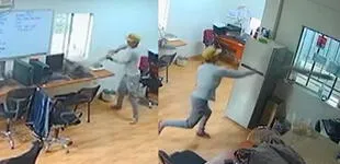 Piura: sujetos destrozan equipos en oficina luego que les descontaran días que no trabajaron [VIDEO]