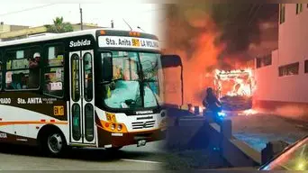 Nuevo ataque a transportistas: unidad de “La 40” queda hecha cenizas tras ataque de delincuentes en Santa Anita