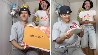 Valentino sorprende a su hermano Yomar al regalarle lujosas zapatillas en su cumpleaños.