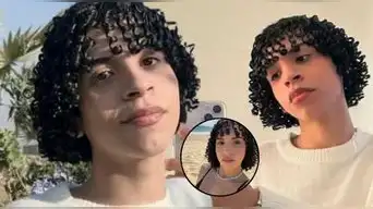 Valentino Palacios se luce en bikini en la playa.