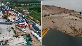 Caos en Ica: caída de potente huaico deja a cientos de vehículos atrapados en el km 337 de la Panamericana Sur