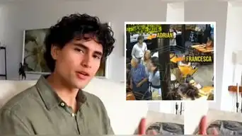 Adrián Villar dentro de restaurante Tanta antes de atropellar a Lizeth Marzano.