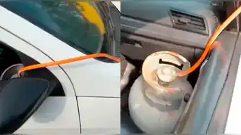 Taxista instala balón doméstico en su auto para movilizar su auto y genera indignación