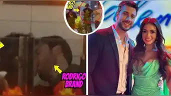 Mayra Goñi y Rodrigo Brand son CAPTADOS dándose romántico beso y artista se pelea con reportero de ‘Amor y Fuego’