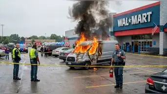 TERROR en Walmart | Vehículo se INCENDIÓ en el estacionamiento del supermercado: Autoridades revelaron las ÍNSÓLITAS CAUSAS