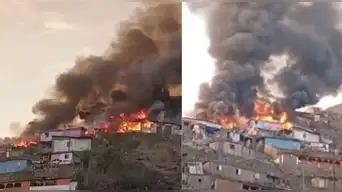 Fuerte incendio en Independencia: consume cerca de 10 viviendas y deja 4 heridos y familias damnificadas