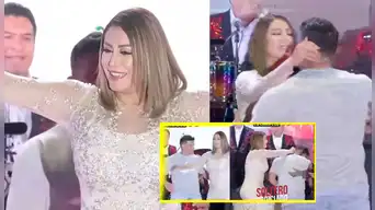 Karla Tarazona pierde la paciencia con Christian Domínguez y LE ARMA ESCENITA por CELOS en pleno show: "No seas TÓXICA"