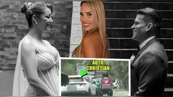 ¡IMPENSADO! Mujer del AMPAY en el 'auto rana' de Christian Domínguez APARECE en boda tras darle el SÍ a Karla Tarazona