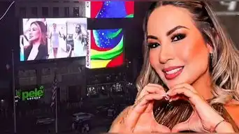 Pamela López hace HISTORIA en 'La Granja VIP': Su rostro aparece en pantalla de Times Square en Nueva York