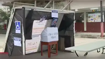 ¡INSÓLITO! ONPE instala mesa de votación en ARCO DE FÚTBOL en Carabayllo para este grupo de ciudadanos