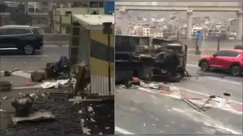 Accidente en la Vía Evitamiento: camión volcó cerca de Puente Nuevo y desata fuerte congestión vehicular