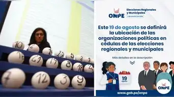 Elecciones Regionales y Municipales 2026: este miércoles 19 se sorteará la ubicación de partidos en la cédula