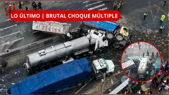 ÚLTIMO | ¡BRUTAL CHOQUE MÚLTIPLE! Cisterna impacta contra seis vehículos dejando heridos y una víctima mortal en la Panamericana Norte
