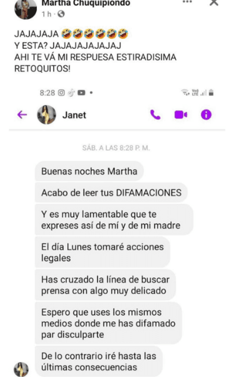 Janet Barboza anuncia demanda contra 'Mujer Boa' Martha Chuquipiondo | El  Popular