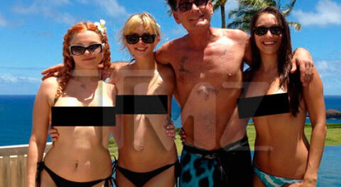 Charlie Sheen veranea con actrices porno.