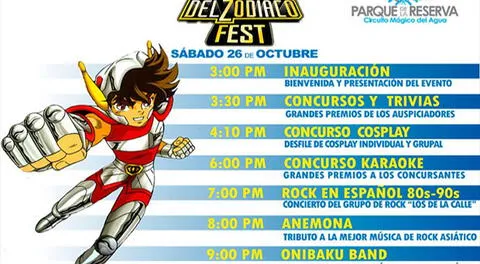 Caballeros del Zodiaco Fest este 26 de octubre: conozca la programación