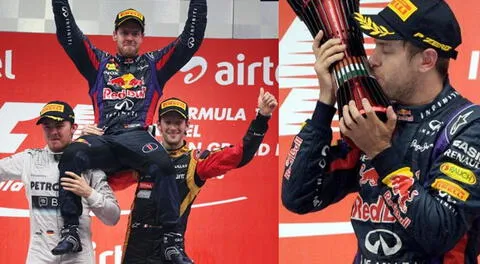 Fórmula 1: Sebastian Vettel alza la copa de tetracampeón del mundo