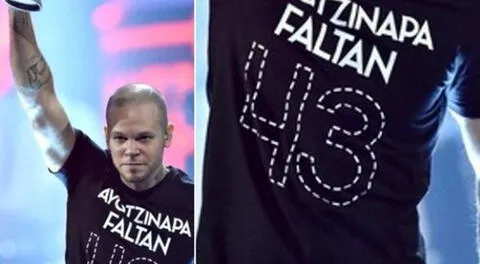 Presentador mejicano pide deportación de René Pérez, 'Residente' de Calle 13 por usar camiseta alusiva a crimen de Ayotzinapa.