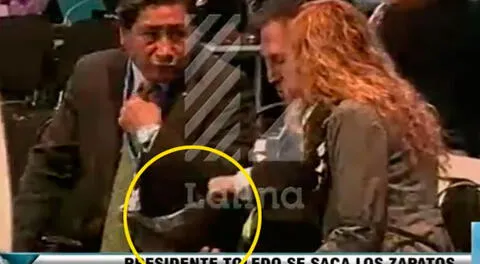 Alejandro Toledo se quitó un zapato en plena COP20 (VIDEO)
