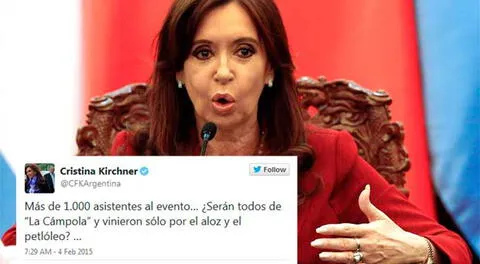 Cristina Fernández y su mensaje en Twitter.