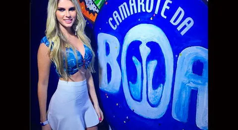 Bárbara Evans en el carnaval de Río se vio con Caua Reymond y Paolo Guerrero.