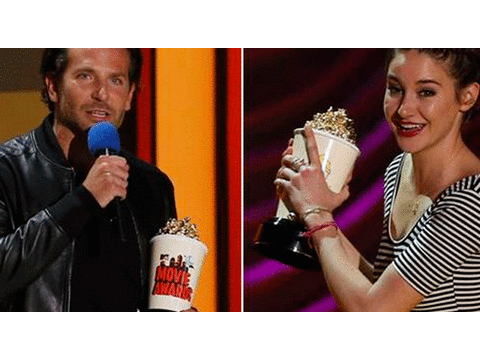 Shailene Woodley y Bradley Cooper brillaron en los MTV Movie Awards