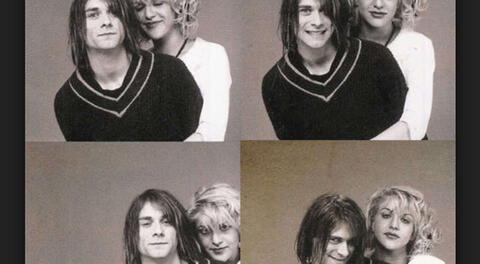 Cobain y Love cuando todo era felicidad.