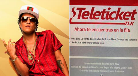Entradas para concierto de Bruno Mars hacen colapsar página de Teleticket