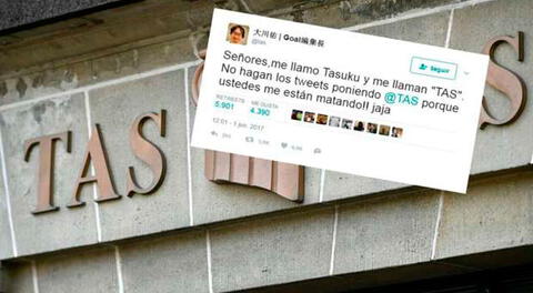 En el Twitter periodista japonés utiliza @tas y lo confunden con el TAS