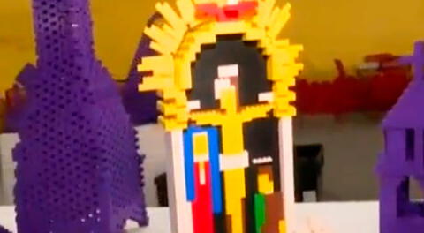 Recrean andas del Señor de los Milagros con lego 