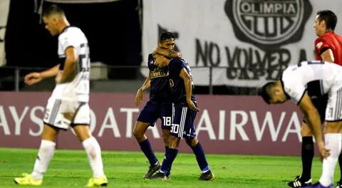 El "Chorri" Palacios anotó el gol de la victoria de Cristal ante Olimpia. FOTO: EFE