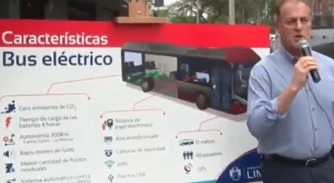 Alcalde de Lima presenta nuevo bus eléctrico que recorrerá San Miguel - Ate [VIDEO]