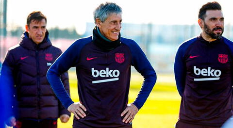 Quique Setien y su comando técnico ya están a cargo de los trabajos tácticos del Barcelona
