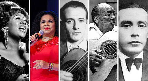 Lucha Reyes, Eva Ayllon, Cesar Miró, Luis Abelardo Nuñez y Felipe Pinglo son parte de los mejores compositores y cantantes del Perú.