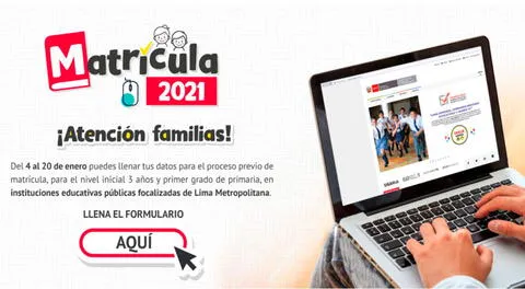 Matrícula 2021: ver lista de colegios públicos de Lima Metropolitana con vacantes disponibles para Inicial y Primaria para inscripción virtual