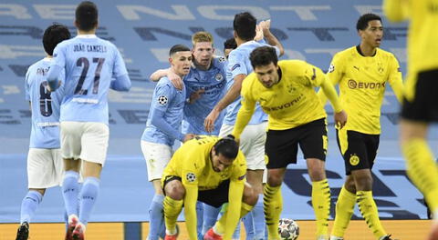 Borussia Dortmund le complicó al City que ganó con gol en descuentos.