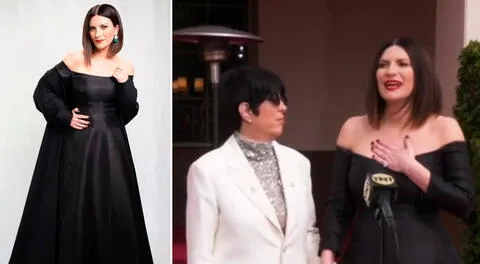 “En mi corazón de muchas naciones de Latinoamérica”, indicó Laura Pausini en la alfombra roja.