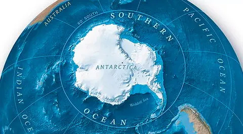 National Geographic comenzó a hacer mapas en 1915, pero la institución solo había reconocido formalmente solo cuatro océanos.
