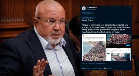 ¡Patinada! Carlos Bruce se vuelve tendencia tras referir a protesta en cuba, pero era de Egipto.