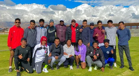 Para atletas y atletas nacionales estan trabajando en Huancayo a una sola fuerza. Atletas lugareños apoyan.