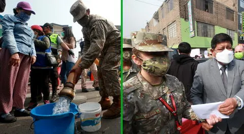 Ejército del Perú distribuye agua potable en San Juan de Lurigancho