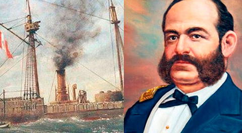 Miguel Grau muere en el Combate de Angamos tras el enfrentarse a los buques chilenos. Foto: Difusión/Composición