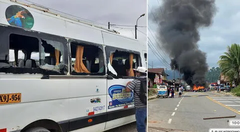 Apedrean vehículos y queman equipaje en Puno