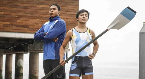 Angel Sosa y César Cipriani del Equipo de Remo  de Perú