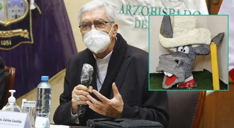 El arzobispo criticó la venta de una piñata de burro con sombrero y banda presidencial.